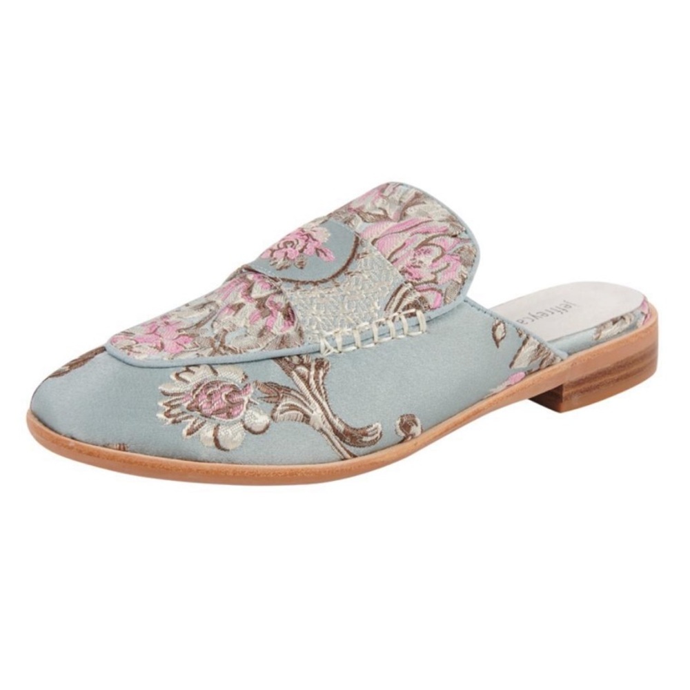 JEFFREY CAMPBELL Floral Mule Slide Blue Pink 10